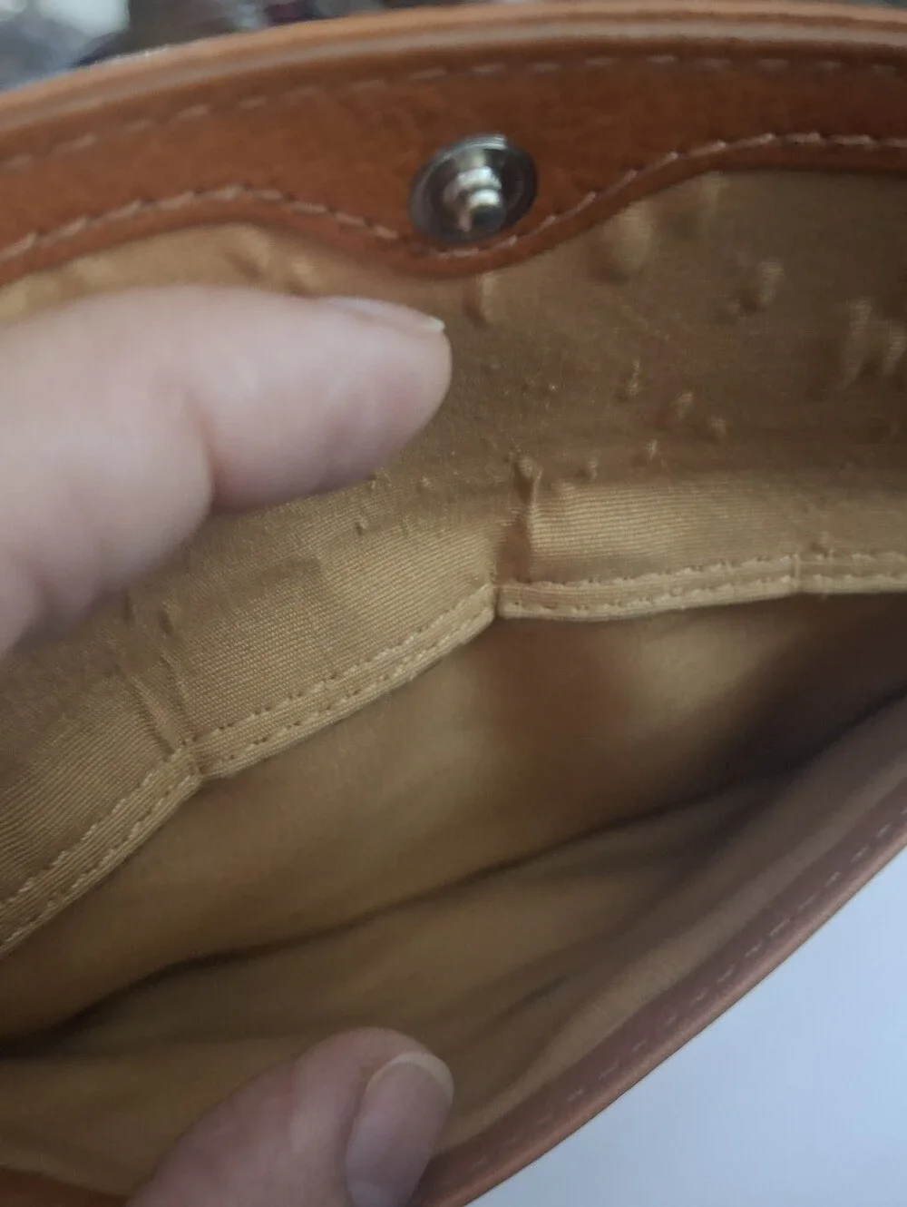 HOBO Tan Leather Zip Wallet with Front Flap Pocket